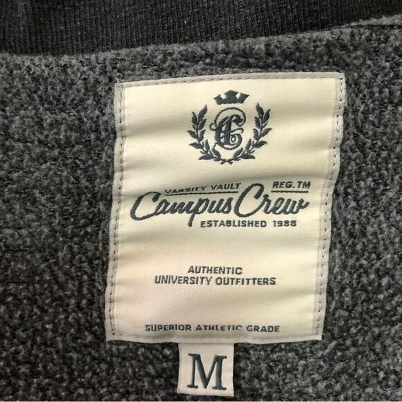 CAMPUS Crew Size Med Grey Wide Scoop Neck Sweatshirt - Picture 4 of 5